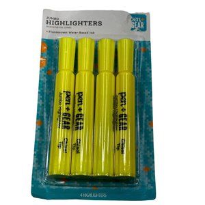 Pen And Gear Yellow Highlighter Chisel Tip Non Toxic 4 Pack New